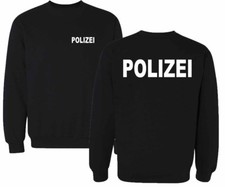 POLIZEI  Sweatshirt Pullover schwarz Druck weiß oder silber reflektierend  