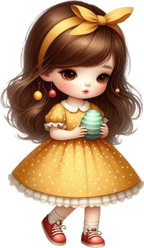 Aquarell ostern mädchen - aquarell,