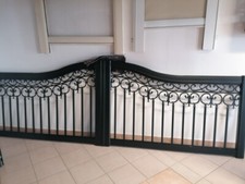 nostalgisches Gartentor 3,43 x 1,1 m in anthrazit aus Aluminium, wartungsfrei