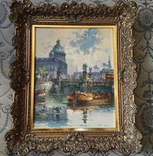 Alt Berlin Ölgemälde von Horst Miesler - Berliner Schloß - Spreekanal