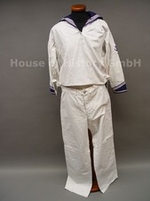 145403: Kriegsmarine weißes Arbeitshemd / Diensthemd Kieler Kragen + weißer Hose