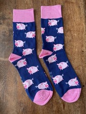 1 Paar Socken mit Schweinchen Motiv, Größe 35-38