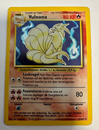Pokémon karte vulnona - karte,