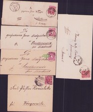 B22636 5x Brief Ostrowo 1878 -