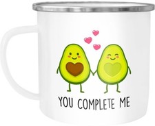 Emaille Tasse Becher Avocado