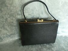 Tolle Tasche schwarz mit Henkel Schnappverschluss 29 X22cm 70 er Jahre Nostalgie