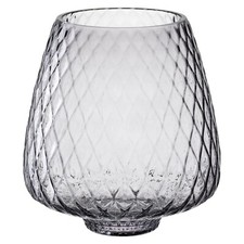 Leonardo GIULIA Windlicht Kerzenhalter Kalk-Natron-Glas Grau-Transparent H 21 cm
