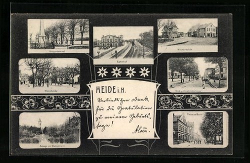 Heide ansichtskarte - heide, h.,