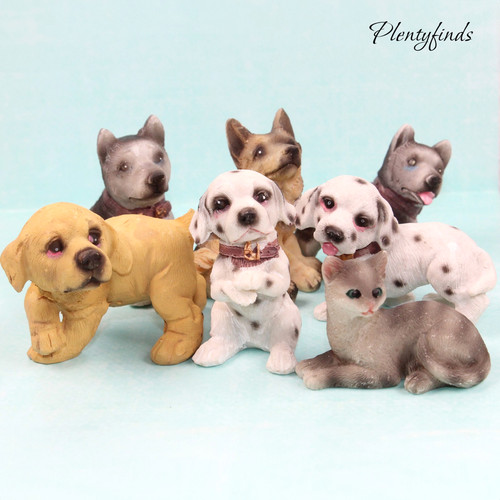 Miniatur hund katze kunststein - miniatur,