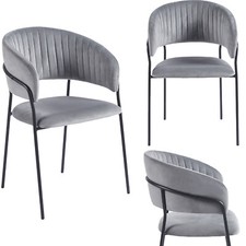 Polsterstuhl Grau Velours