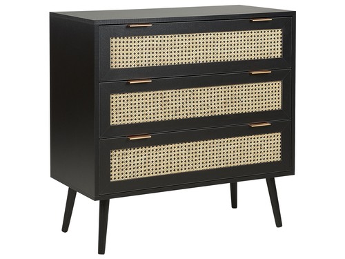Kommode rattan schwarz - kommode, beige