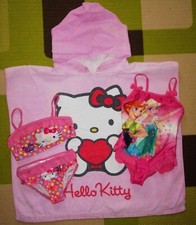 Mädchen Bekleidungspaket Bade-set  Bikini Badeanzug BT / Poncho Hello Kitty 92