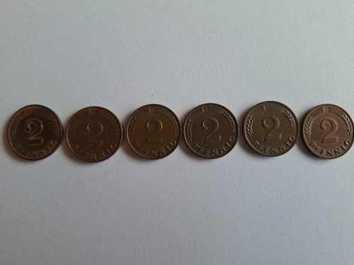 6er set münze 2 pfennig - 6er,