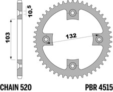 PBR-Kettenrad Silber in Ergal