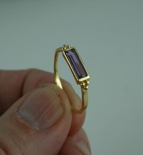 Sterling Silber Ring 18 Karat vergoldet mit Amethyst verschiedene Größen