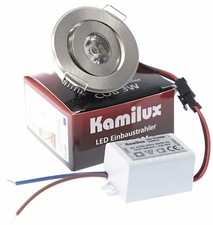LED ALU Einbaustrahler 3W 230V Mini-LED schwenkbar - Einbauleuchte Einbauspot