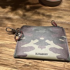 Burberry Leder Schlüsselanhänger Kartenetui Portmonee, Camouflage 100 % original