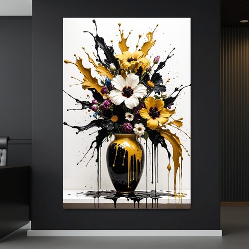 Vase mit goldenen blumen - ✅vase,
