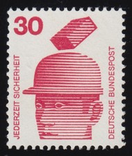 698a Unfall schwarze Nr. 30 Pf 1000er-Rolle, Rollenanfang 1 **