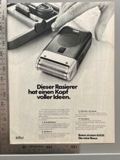 Braun sixtant 6006 Rasierer Original Vintage Werbung 1972 Reklame advert