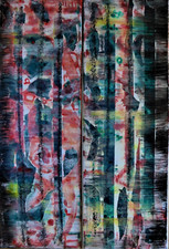 Original Abstrakte Öl Collage