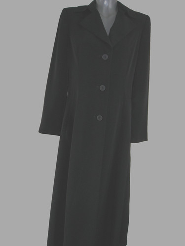 Schwarzer langer damen mantel - schwarzer,