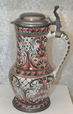 Wein / Wasser Krug - Kanne  mit Zinndeckel  ASN 0343 - ca. 28,5 cm hoch