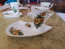 Kakaotasse ADC Thüringer Porzellanmanufaktur Gelbe Rosen Porzellan Goldrand