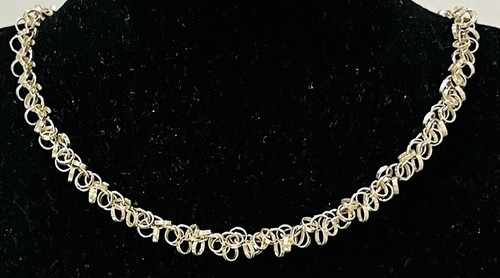 925 silber collier mit - 925/-,