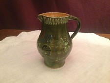 Krug Keramik grün mit Vögeln