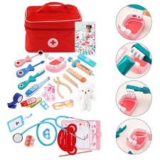 Zahnarzt Spielzeug Holz Doktor Set Arztkoffer Kinder Rollenspiele Arzt Kit DE