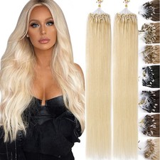 200 Strähnen Microring Loop Remy Echthaar Haarverlängerung Extensions 100g DICK