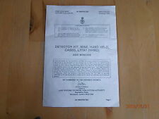Handgerät. Minendetektor Set. L77A1. Aide Memoire.