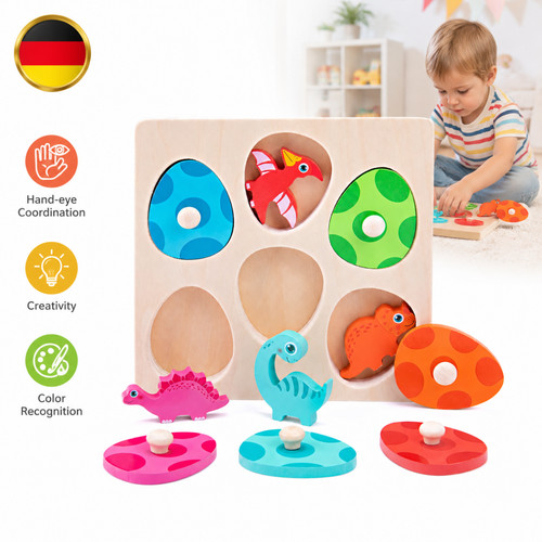 Holzpuzzle dino eier - holzpuzzle,
