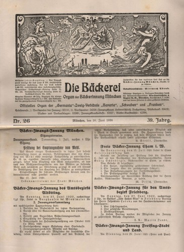 Alte zeitung die bäckerei - alte,