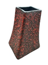 vintage FOHR Vase 342-25 schwarz Rot Lava 25cm - 70er - Keramik Design PT1