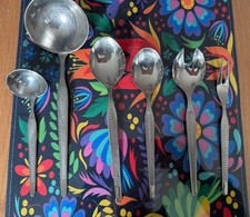 DDR ABS 6tlg Besteck Soßenkelle Rahmkelle Aufschnittgabel Salatbesteck Löffel