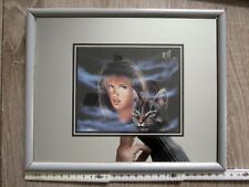 Bedruckter Spiegel aus den 80ern - Frau + Katze