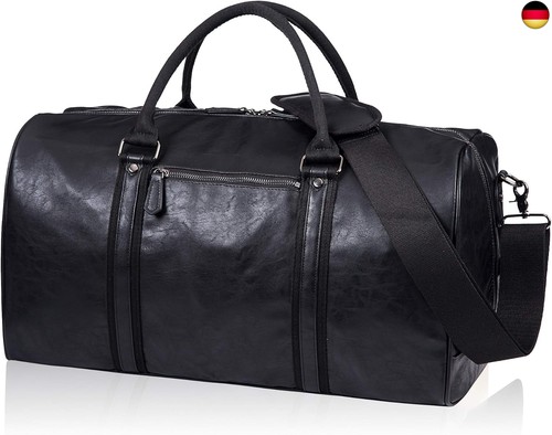 Leder reisetasche schwarz - pu-leder, reisetasche,
