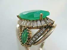 SILBER RING ° GRÜNER STEIN /