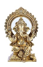 Messing Ganesha Statue Gott Hindu Lord Ganesh Idol Elefant Figur Skulptur Gott