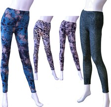 Damen Basic Leggings Lang Viskose Jersey Skinny Jeggings Yoga Sporthose