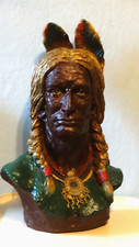 Grosse Indianer Häuptling Büste 49cm Universal Statuary Corp. Chicago 1972