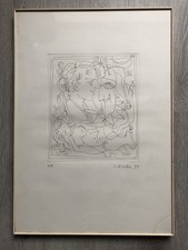 Lithographie signierte Zeichnung erotisches Motiv  EA Künstlerexemplar Schweiz