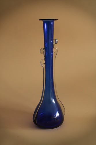 Vintage glasvase blau - glasvase,