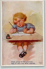 39790514 - Kind beim Schreiben Verlag Wohlgemuth & Lissner 1160 Primus sign.