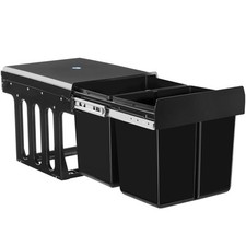 Abfallsammler Ashlyn, 2-fach Trennung, 30L, Teleskopschienen schwarz B-Ware