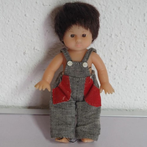 Vintage mini puppe junge mit - vintage,