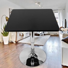 Bistro Tisch Stehtisch schwarz eckige Edelstahl höhenverstellbar 70-90cm Home