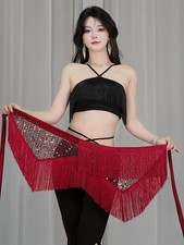 Neuer Bauchtanz Hüftschal mit Pailletten und Quasten – Vielseitige Taillenkette